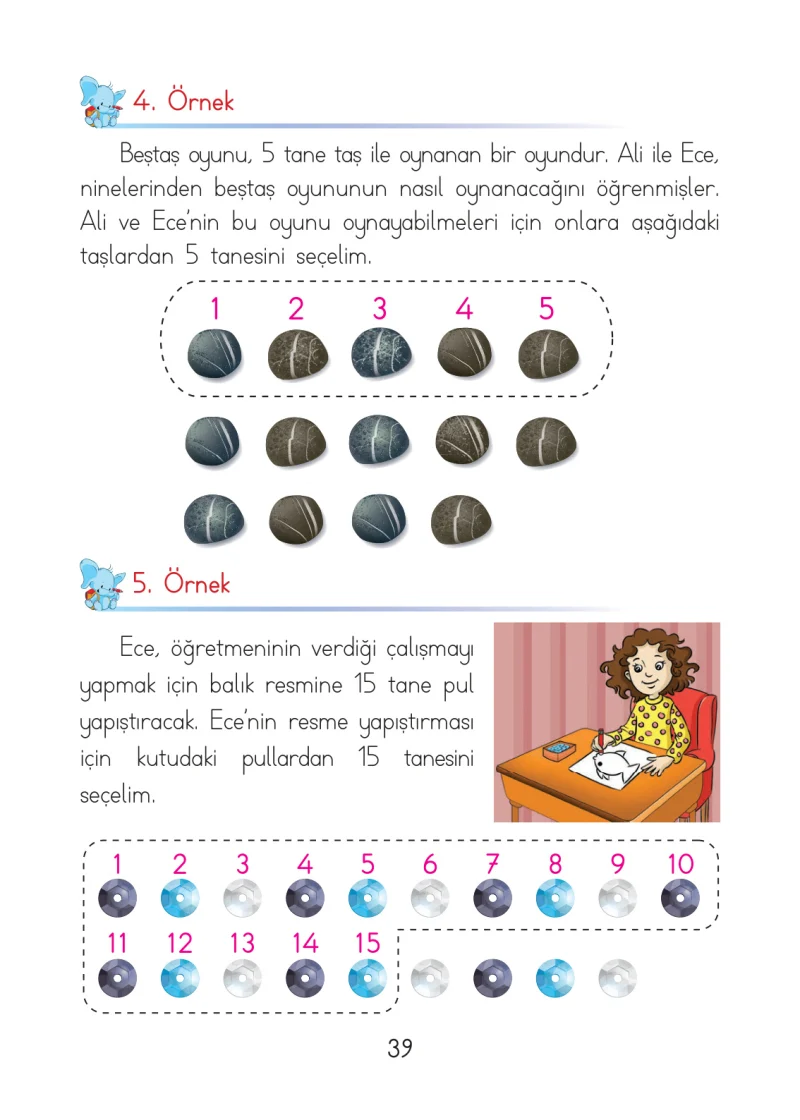 1. Sınıf Matematik Ders Kitabı Cevapları Açılım Yayınları Sayfa 39