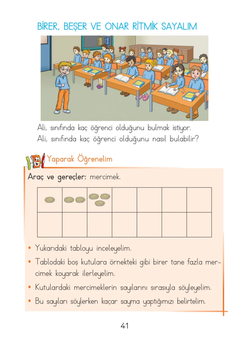 1. Sınıf Matematik Ders Kitabı Cevapları Açılım Yayınları Sayfa 41