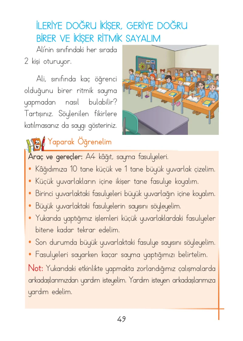 1. Sınıf Matematik Ders Kitabı Cevapları Açılım Yayınları Sayfa 49