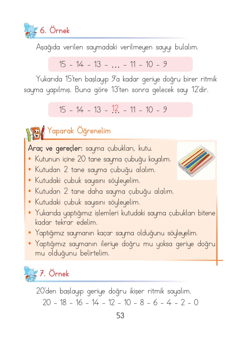 1. Sınıf Matematik Ders Kitabı Cevapları Açılım Yayınları Sayfa 53