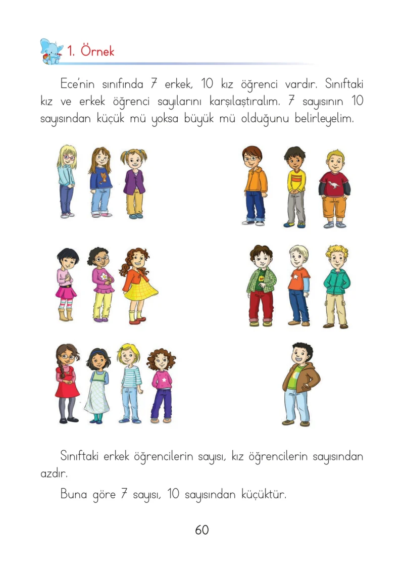 1. Sınıf Matematik Ders Kitabı Cevapları Açılım Yayınları Sayfa 60
