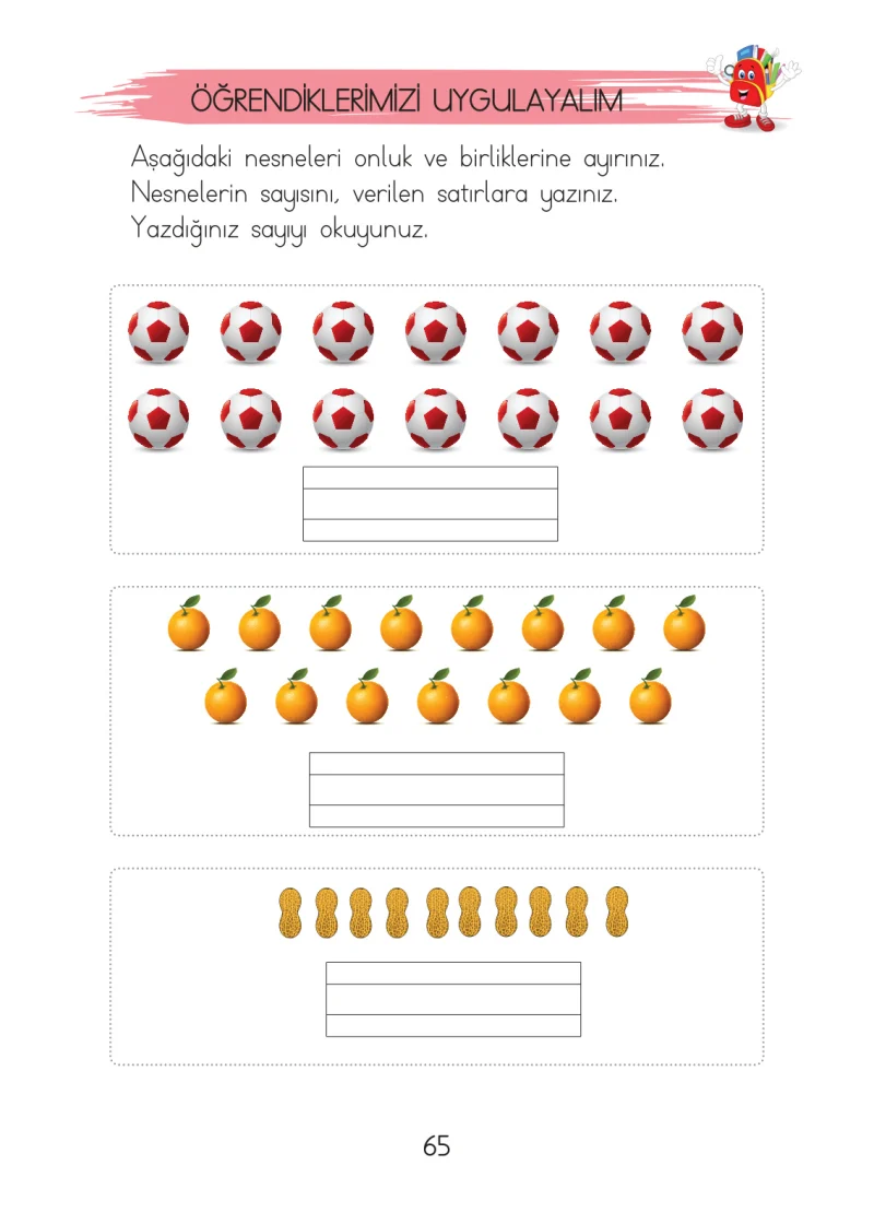 1. Sınıf Matematik Ders Kitabı Cevapları Açılım Yayınları Sayfa 65