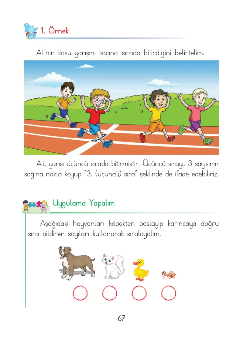 1. Sınıf Matematik Ders Kitabı Cevapları Açılım Yayınları Sayfa 67