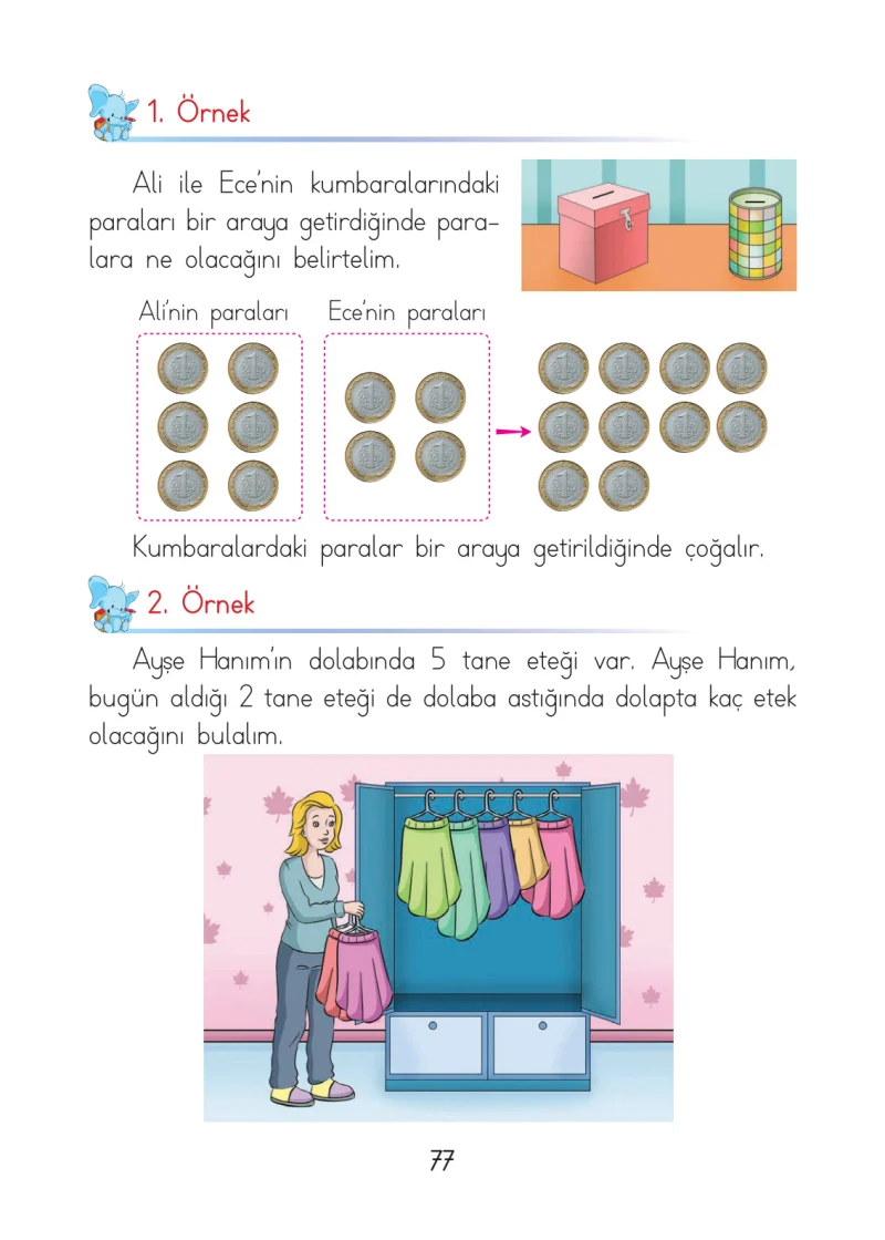 1. Sınıf Matematik Ders Kitabı Cevapları Açılım Yayınları Sayfa 77