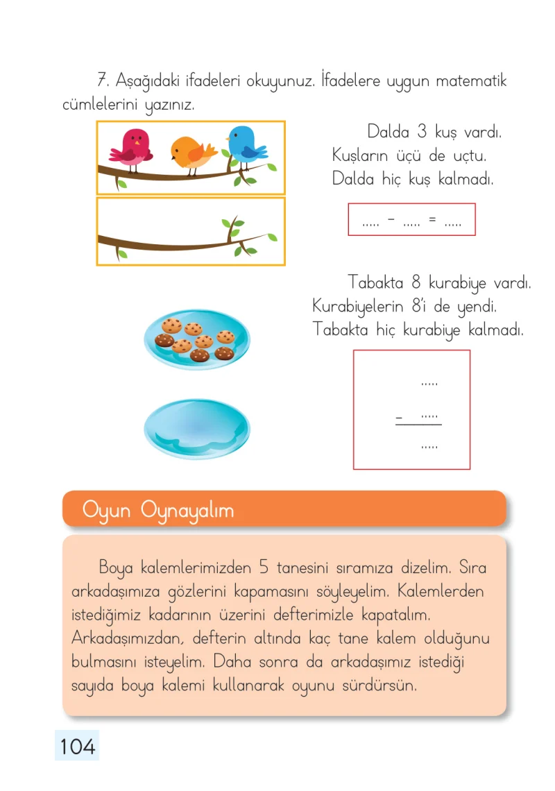 1. Sınıf Matematik Ders Kitabı Cevapları Dizin Yayıncılık Sayfa 104