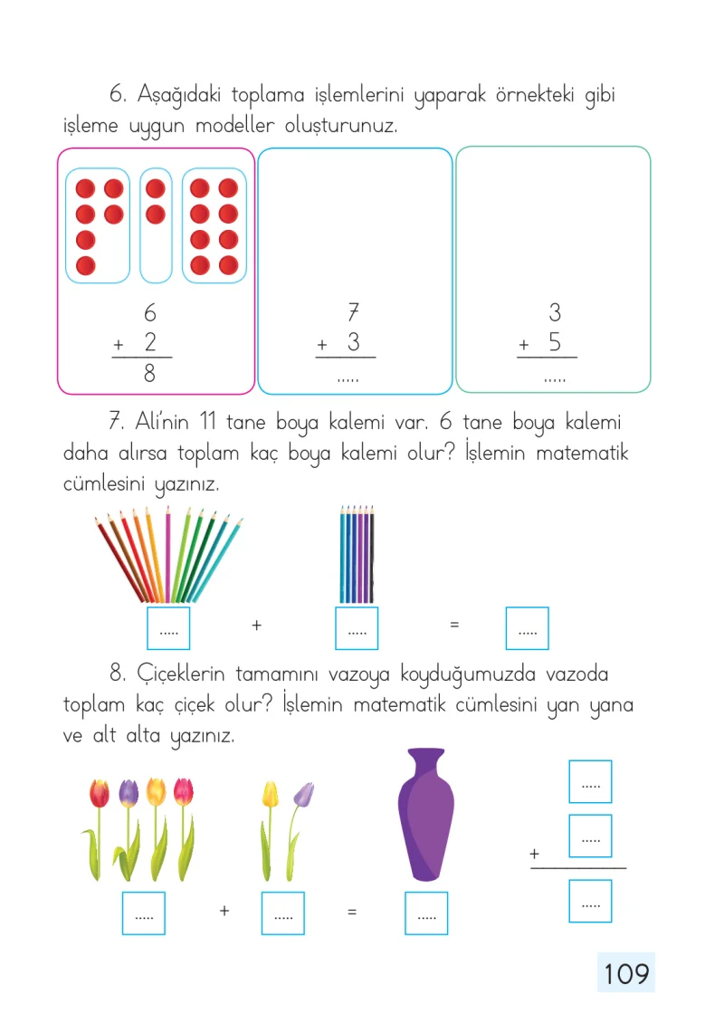 1. Sınıf Matematik Ders Kitabı Cevapları Dizin Yayıncılık Sayfa 109