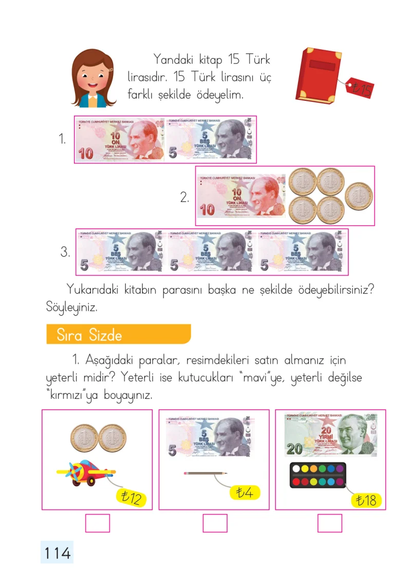 1. Sınıf Matematik Ders Kitabı Cevapları Dizin Yayıncılık Sayfa 114