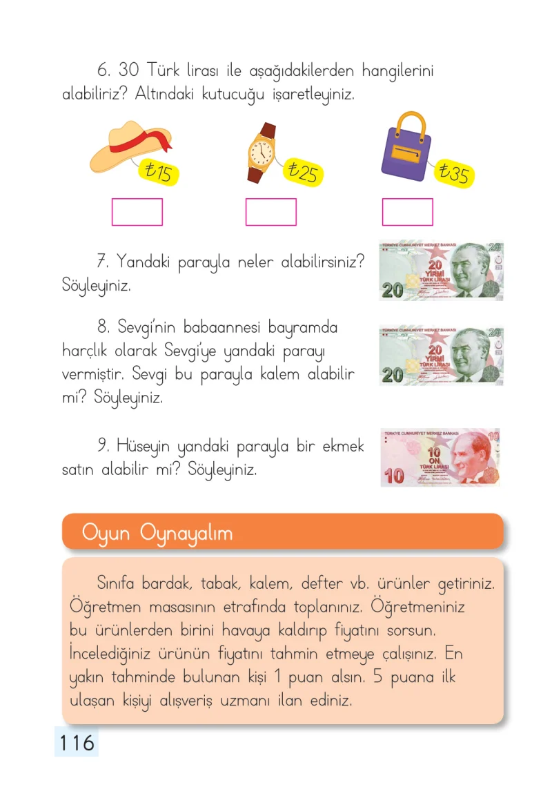 1. Sınıf Matematik Ders Kitabı Cevapları Dizin Yayıncılık Sayfa 116