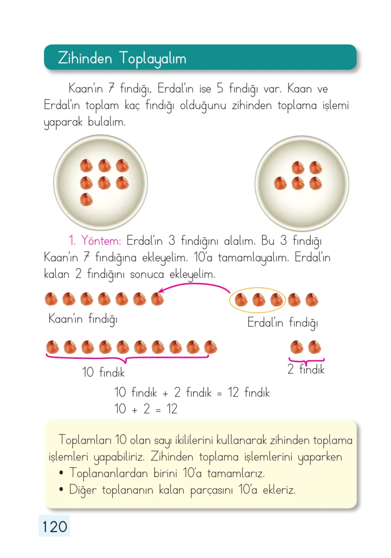 1. Sınıf Matematik Ders Kitabı Cevapları Dizin Yayıncılık Sayfa 120