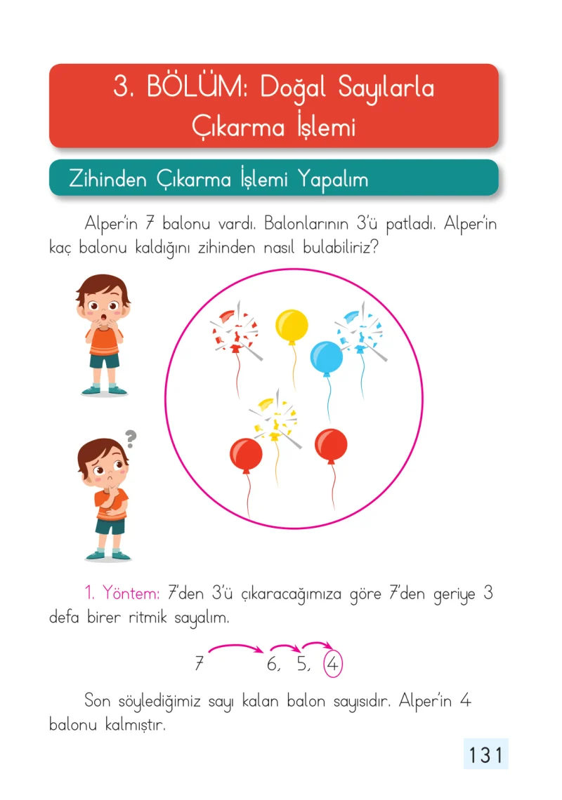 1. Sınıf Matematik Ders Kitabı Cevapları Dizin Yayıncılık Sayfa 131