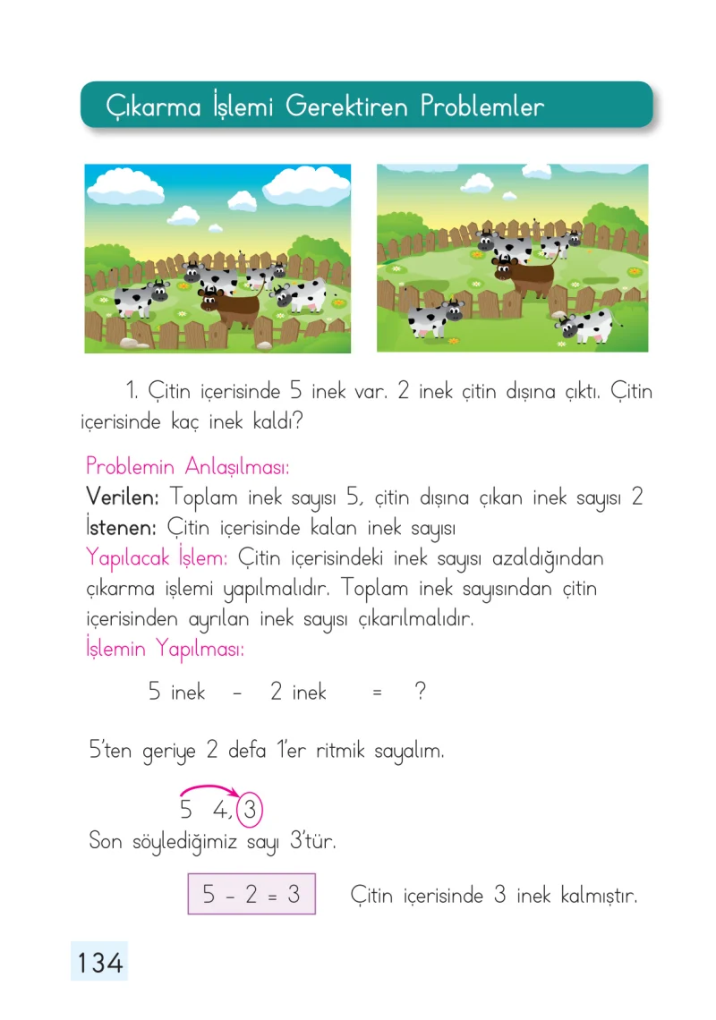 1. Sınıf Matematik Ders Kitabı Cevapları Dizin Yayıncılık Sayfa 134