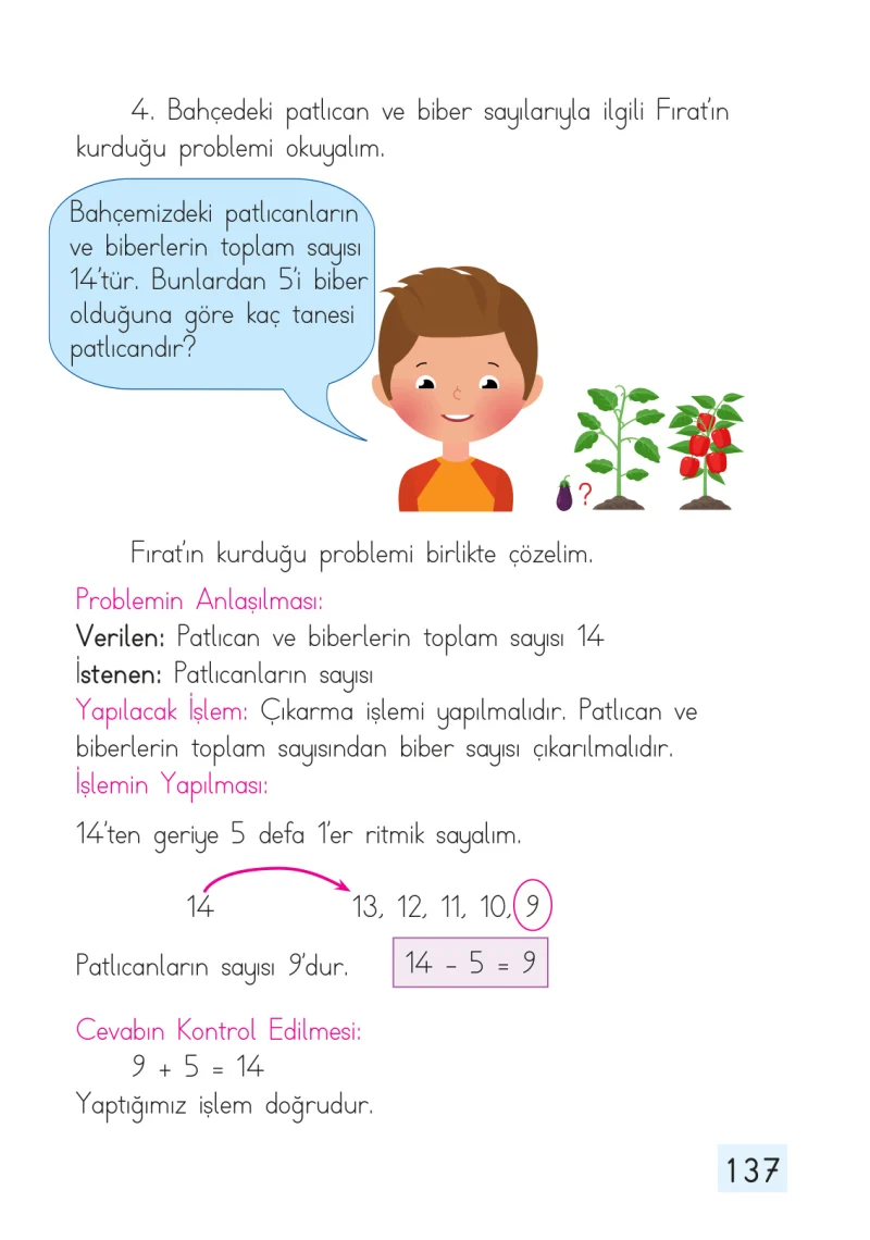1. Sınıf Matematik Ders Kitabı Cevapları Dizin Yayıncılık Sayfa 137