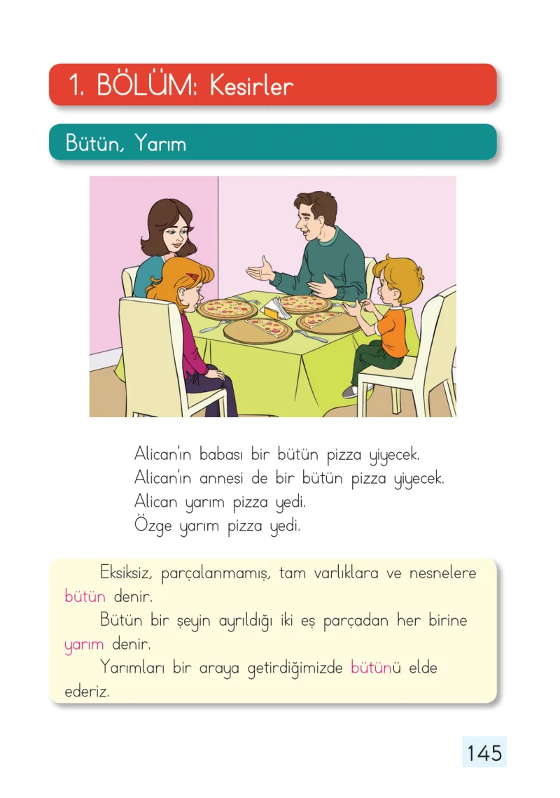 1. Sınıf Matematik Ders Kitabı Cevapları Dizin Yayıncılık Sayfa 145
