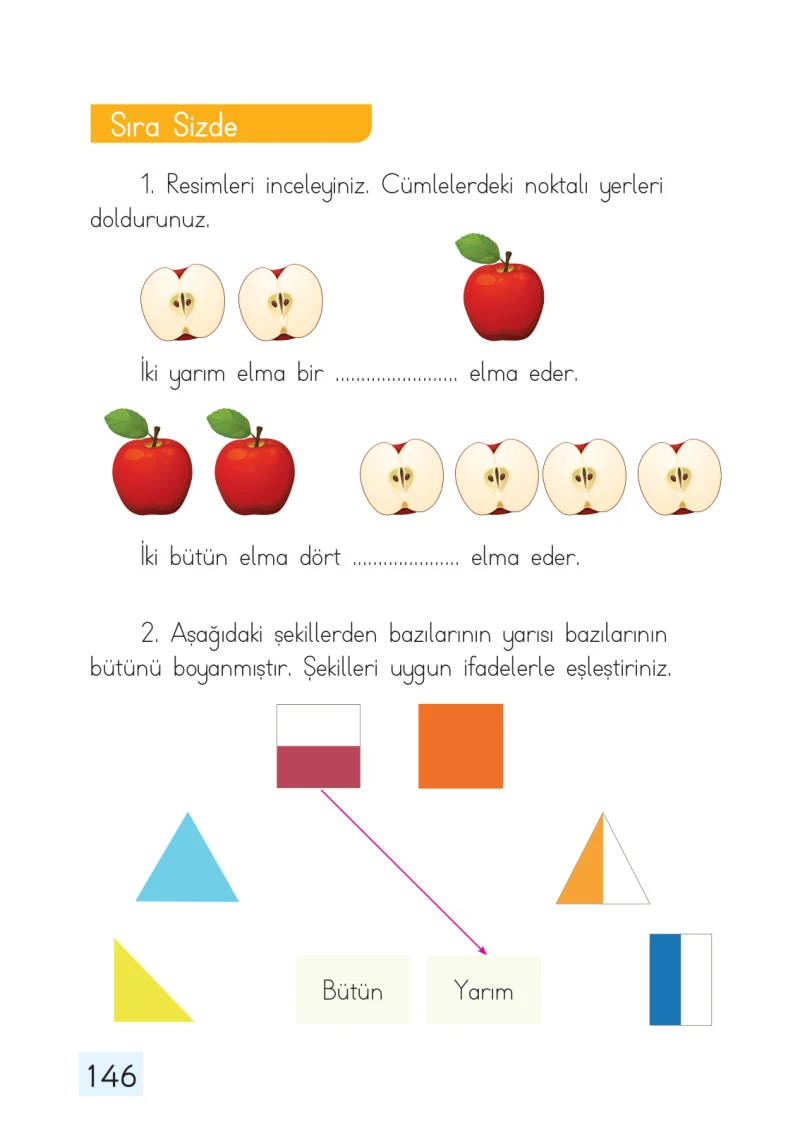 1. Sınıf Matematik Ders Kitabı Cevapları Dizin Yayıncılık Sayfa 146