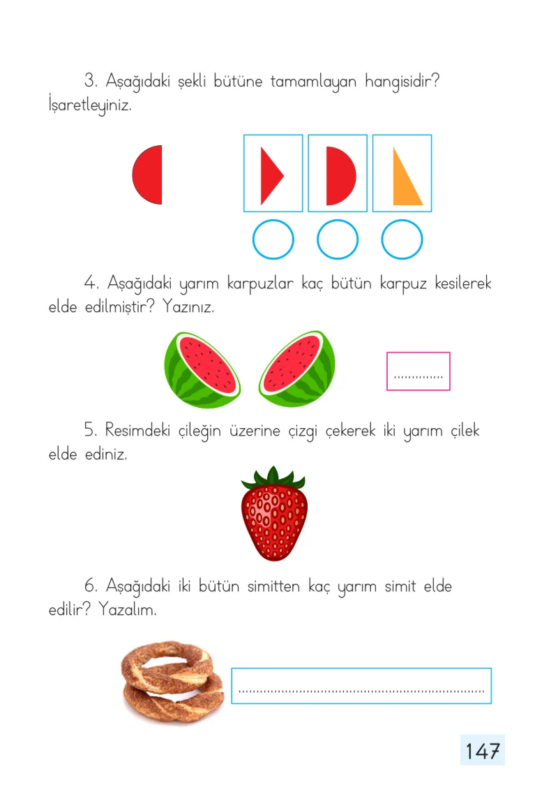 1. Sınıf Matematik Ders Kitabı Cevapları Dizin Yayıncılık Sayfa 147