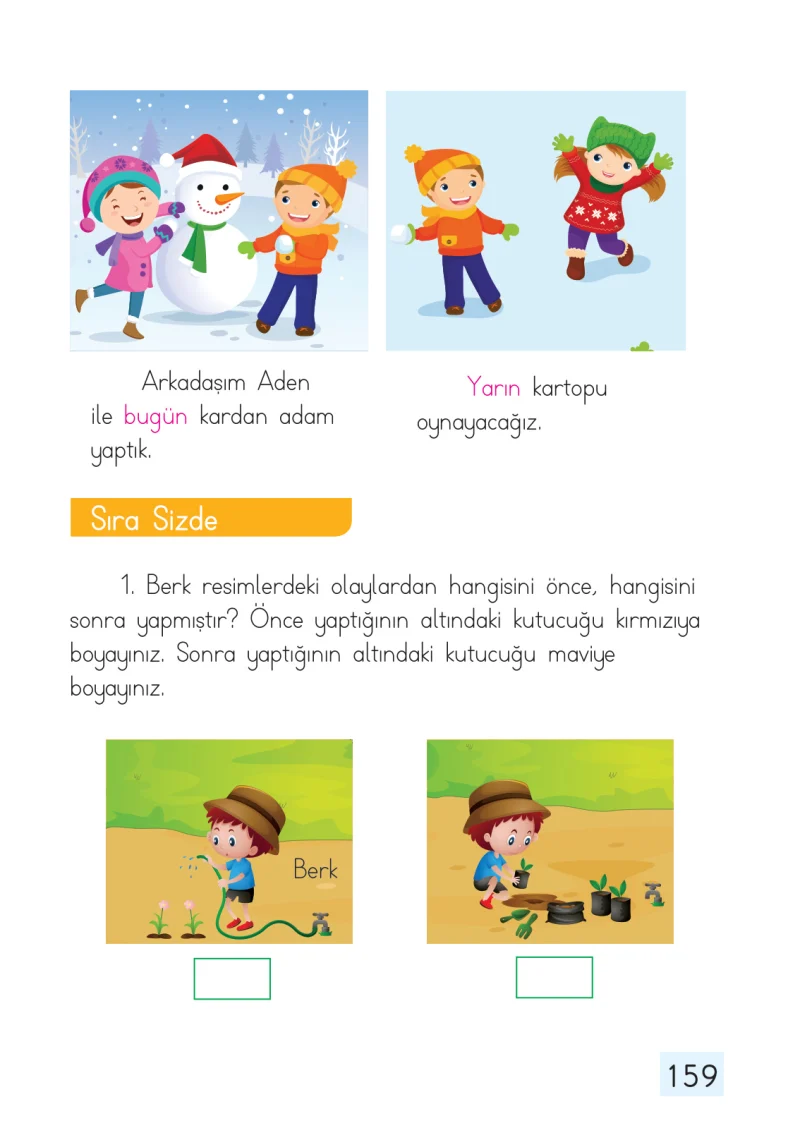 1. Sınıf Matematik Ders Kitabı Cevapları Dizin Yayıncılık Sayfa 159