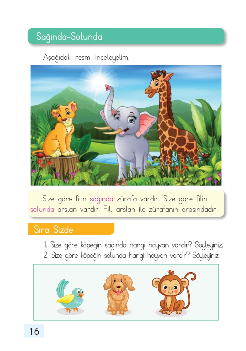 1. Sınıf Matematik Ders Kitabı Cevapları Dizin Yayıncılık Sayfa 16