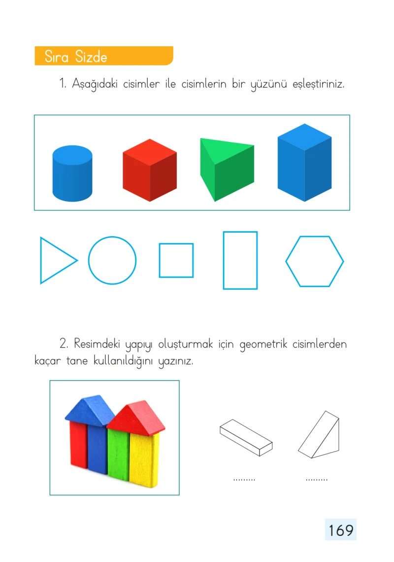 1. Sınıf Matematik Ders Kitabı Cevapları Dizin Yayıncılık Sayfa 169