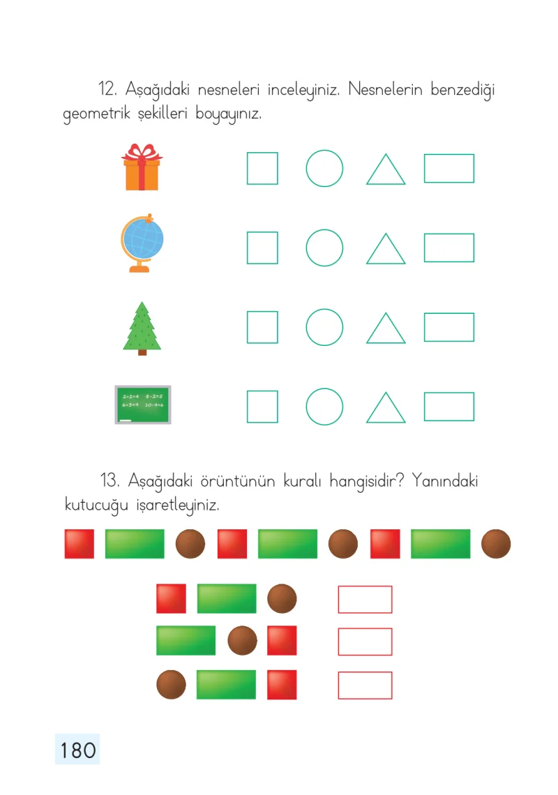 1. Sınıf Matematik Ders Kitabı Cevapları Dizin Yayıncılık Sayfa 180