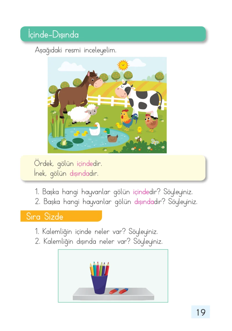 1. Sınıf Matematik Ders Kitabı Cevapları Dizin Yayıncılık Sayfa 19
