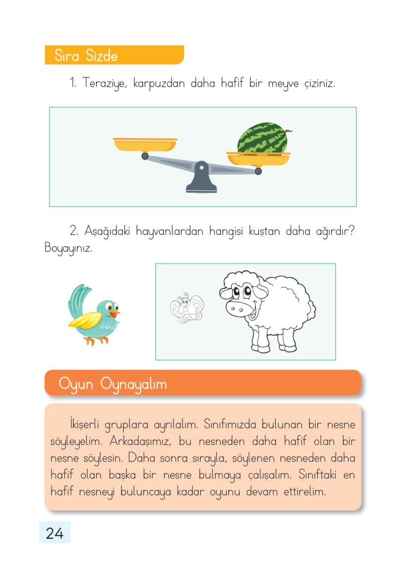 1. Sınıf Matematik Ders Kitabı Cevapları Dizin Yayıncılık Sayfa 24
