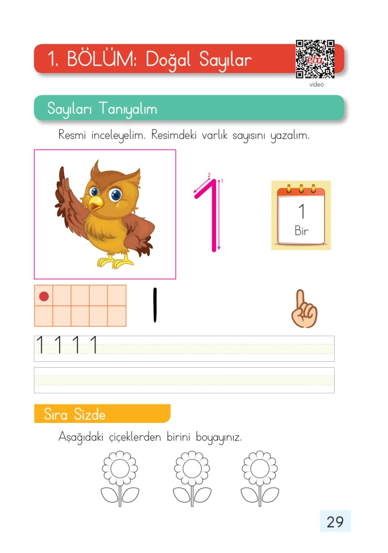 1. Sınıf Matematik Ders Kitabı Cevapları Dizin Yayıncılık Sayfa 29