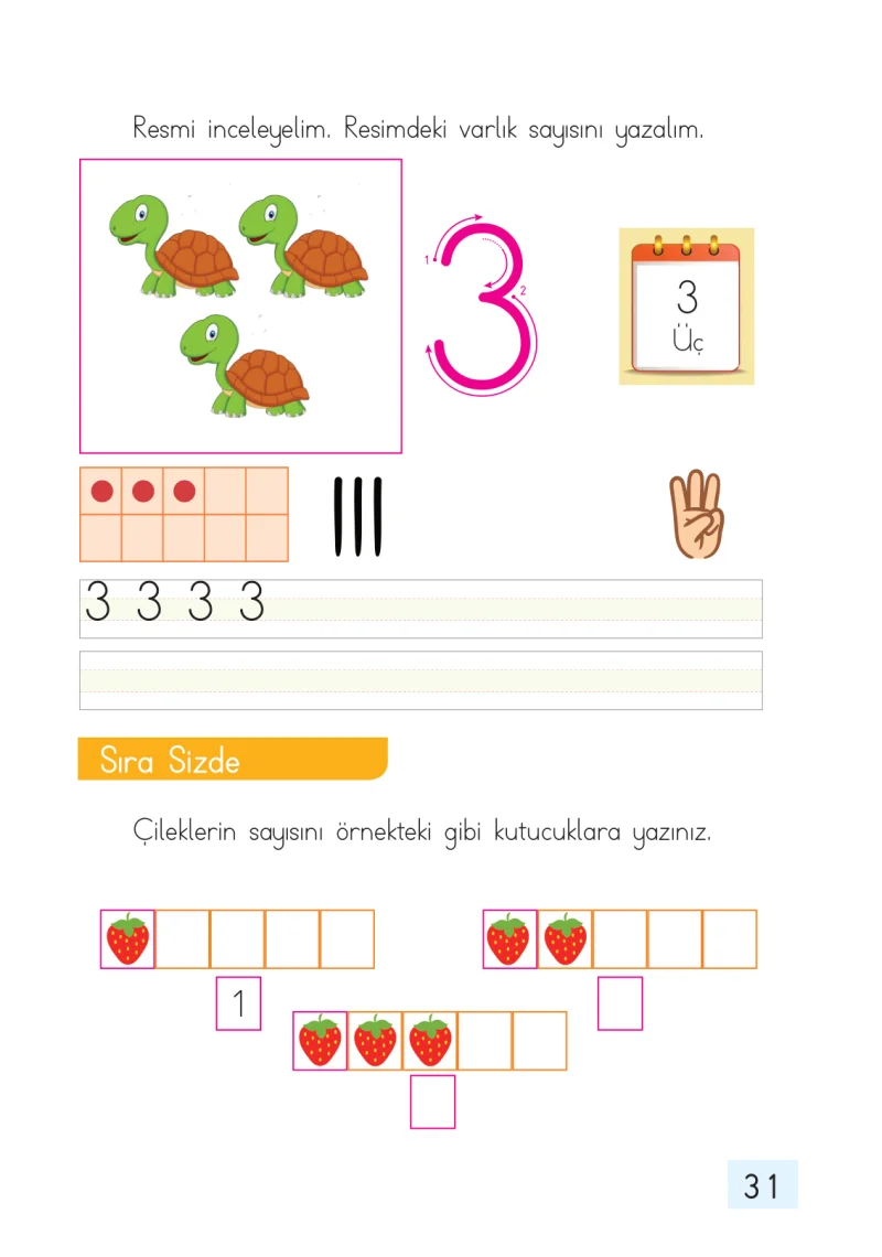 1. Sınıf Matematik Ders Kitabı Cevapları Dizin Yayıncılık Sayfa 31