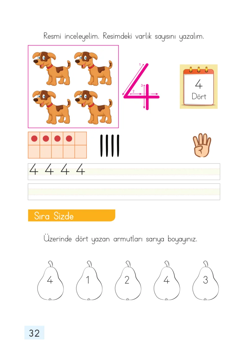 1. Sınıf Matematik Ders Kitabı Cevapları Dizin Yayıncılık Sayfa 32