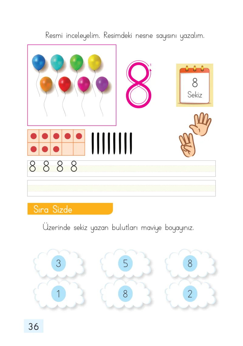 1. Sınıf Matematik Ders Kitabı Cevapları Dizin Yayıncılık Sayfa 36