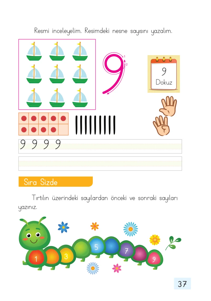 1. Sınıf Matematik Ders Kitabı Cevapları Dizin Yayıncılık Sayfa 37