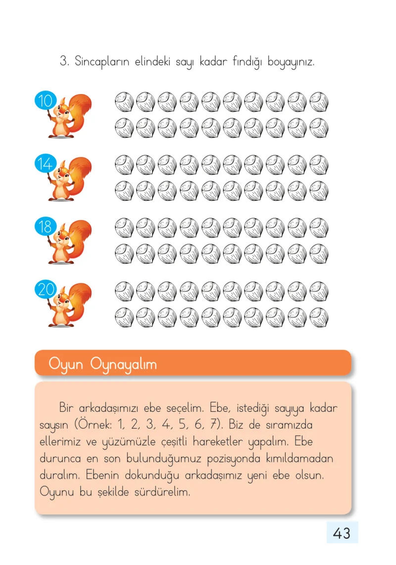 1. Sınıf Matematik Ders Kitabı Cevapları Dizin Yayıncılık Sayfa 43