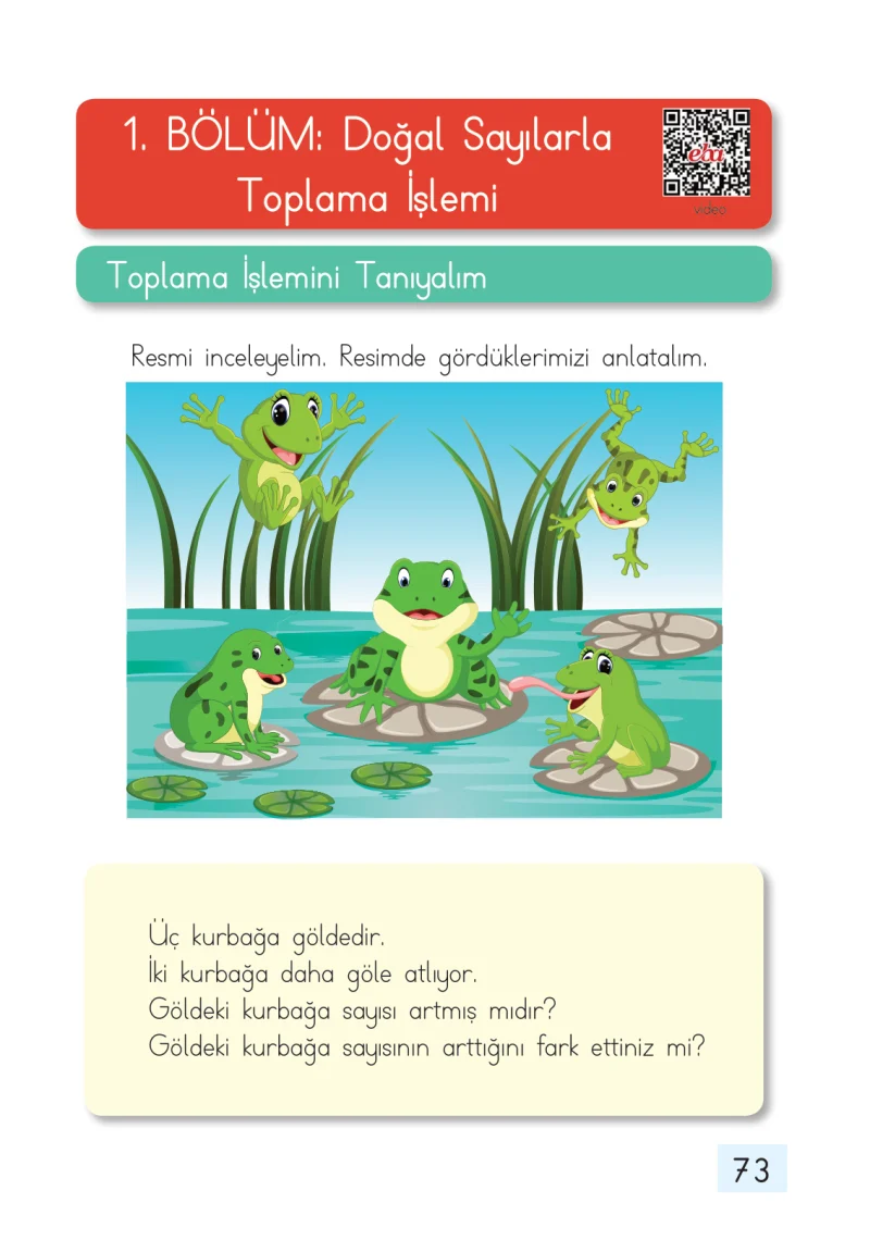 1. Sınıf Matematik Ders Kitabı Cevapları Dizin Yayıncılık Sayfa 73