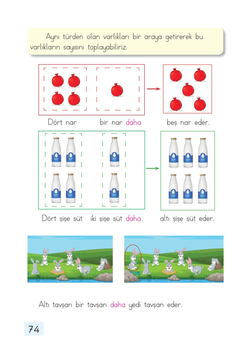1. Sınıf Matematik Ders Kitabı Cevapları Dizin Yayıncılık Sayfa 74