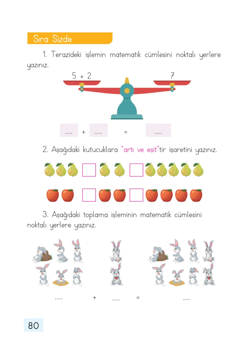 1. Sınıf Matematik Ders Kitabı Cevapları Dizin Yayıncılık Sayfa 80
