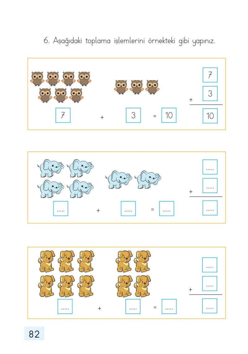 1. Sınıf Matematik Ders Kitabı Cevapları Dizin Yayıncılık Sayfa 82
