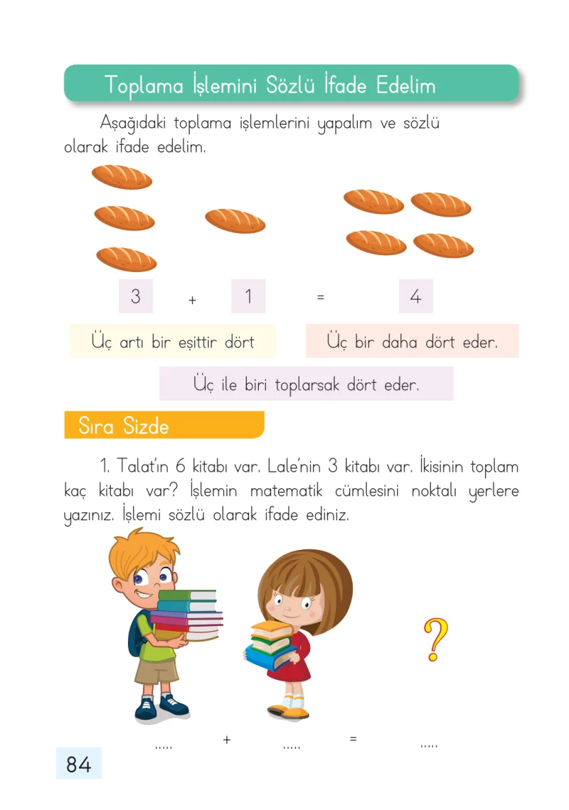 1. Sınıf Matematik Ders Kitabı Cevapları Dizin Yayıncılık Sayfa 84