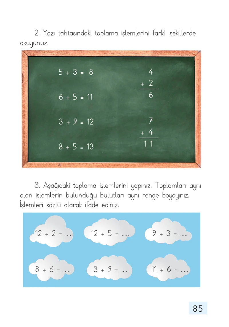 1. Sınıf Matematik Ders Kitabı Cevapları Dizin Yayıncılık Sayfa 85
