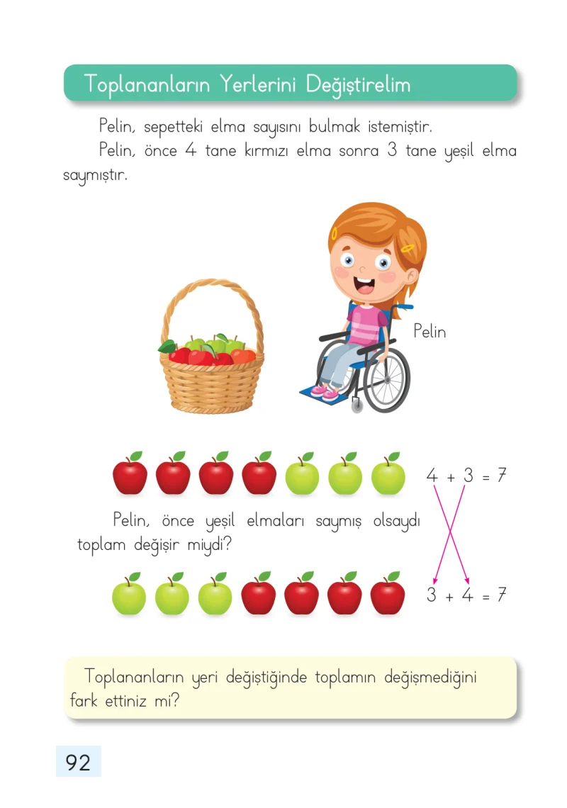 1. Sınıf Matematik Ders Kitabı Cevapları Dizin Yayıncılık Sayfa 92