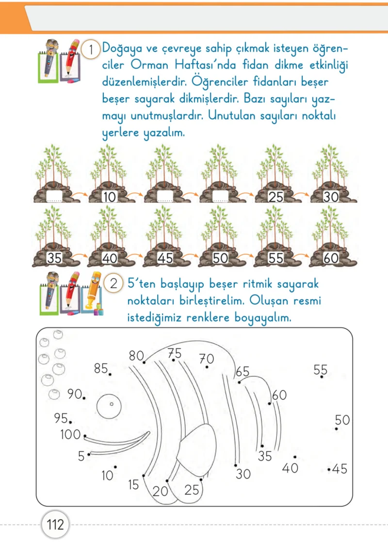 1. Sınıf Matematik Ders Kitabı Cevapları Meb Yayınları 1. Kitap Sayfa 112