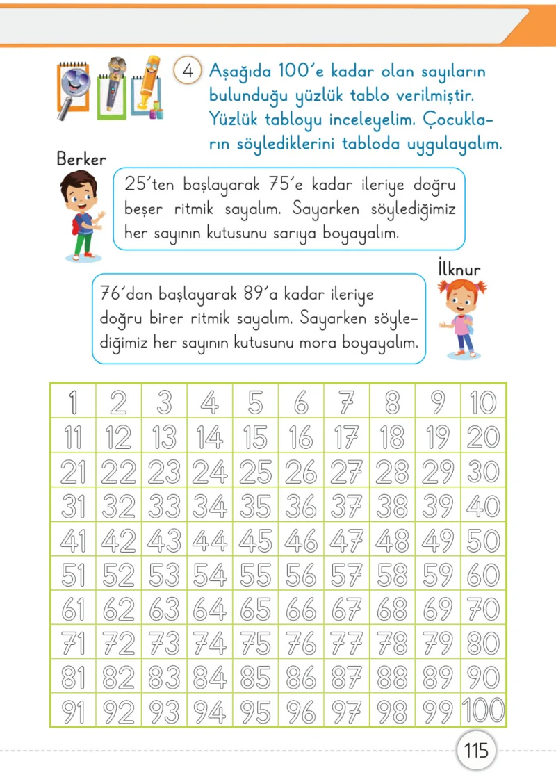 1. Sınıf Matematik Ders Kitabı Cevapları Meb Yayınları 1. Kitap Sayfa 115