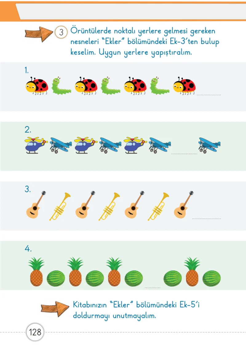 1. Sınıf Matematik Ders Kitabı Cevapları Meb Yayınları 1. Kitap Sayfa 128