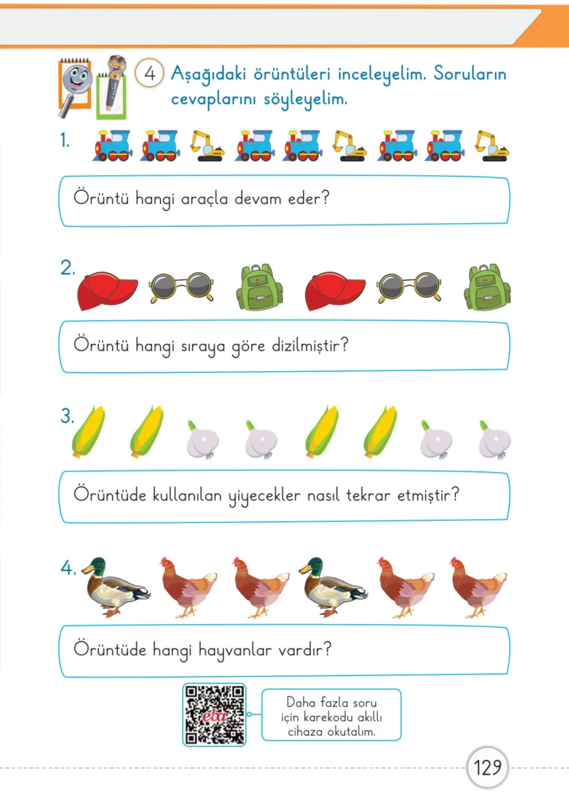 1. Sınıf Matematik Ders Kitabı Cevapları Meb Yayınları 1. Kitap Sayfa 129