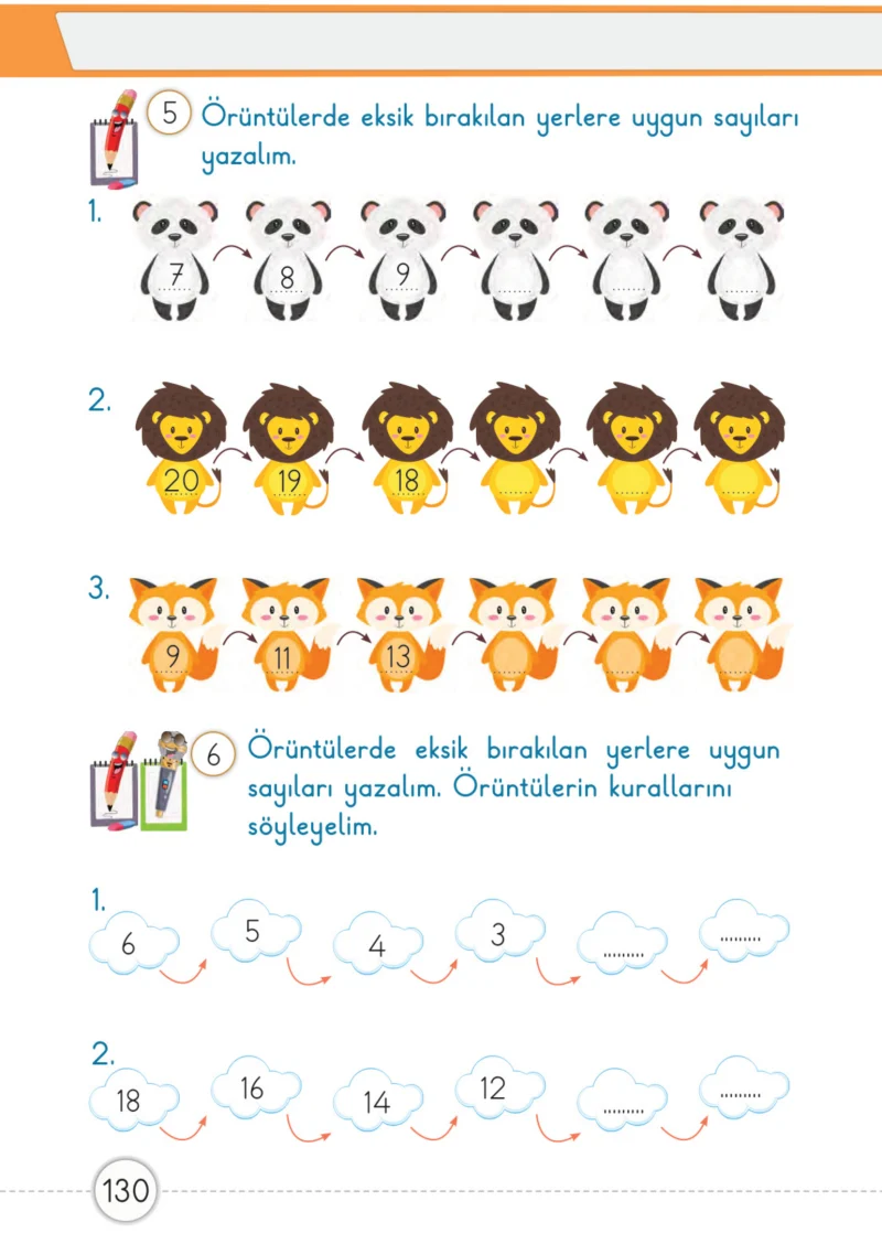 1. Sınıf Matematik Ders Kitabı Cevapları Meb Yayınları 1. Kitap Sayfa 130