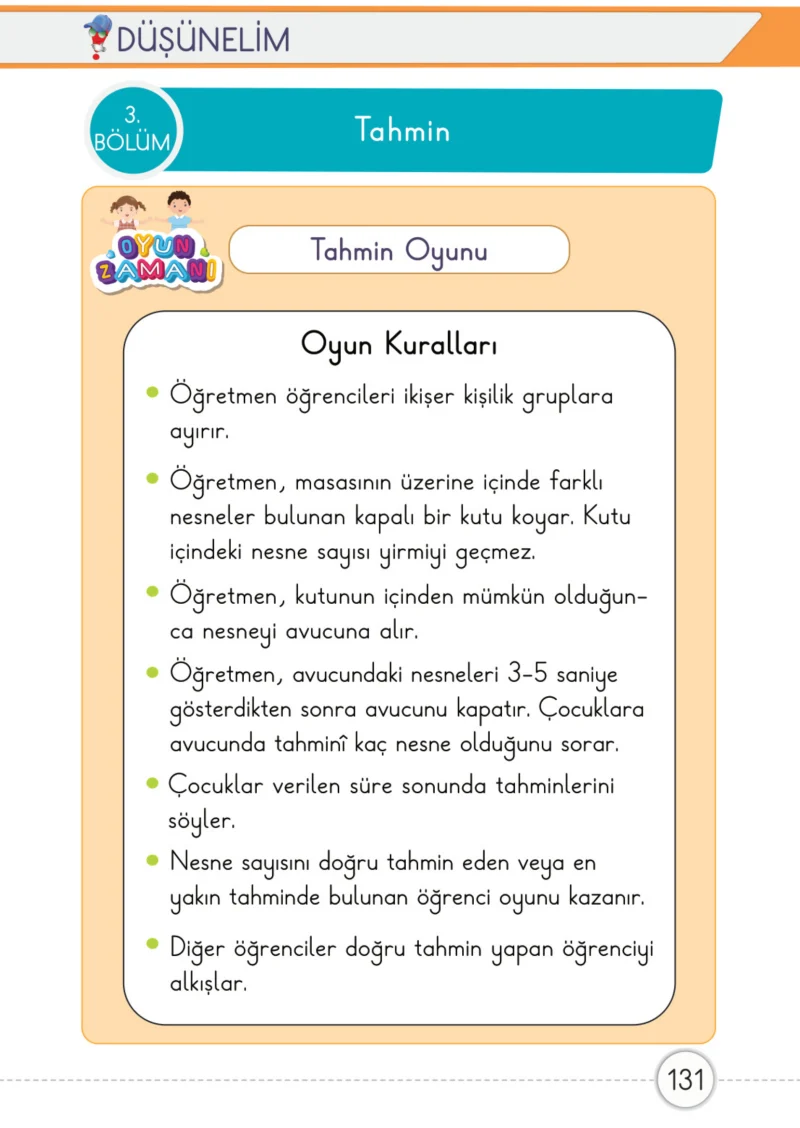 1. Sınıf Matematik Ders Kitabı Cevapları Meb Yayınları 1. Kitap Sayfa 131