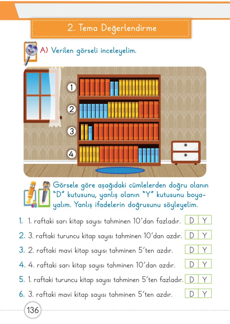 1. Sınıf Matematik Ders Kitabı Cevapları Meb Yayınları 1. Kitap Sayfa 136