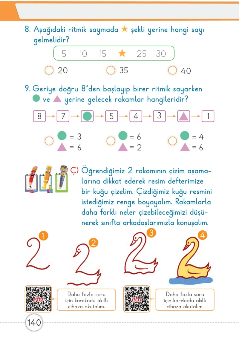1. Sınıf Matematik Ders Kitabı Cevapları Meb Yayınları 1. Kitap Sayfa 140