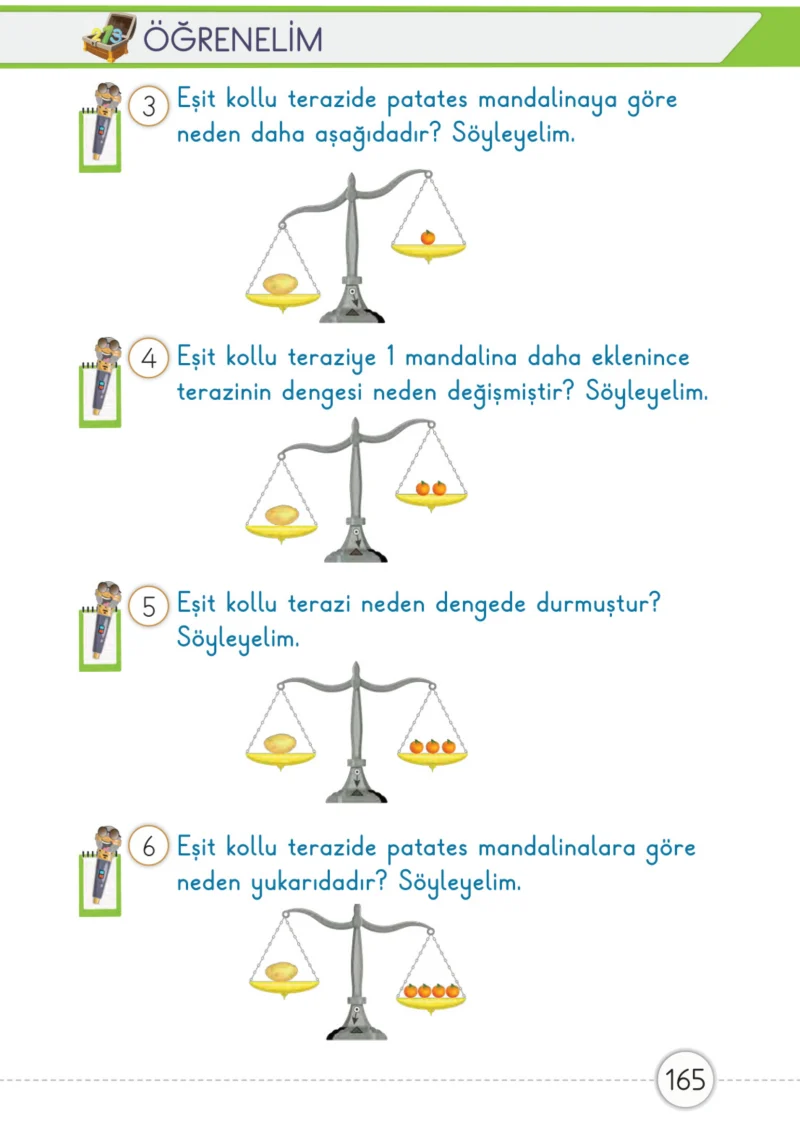 1. Sınıf Matematik Ders Kitabı Cevapları Meb Yayınları 1. Kitap Sayfa 165