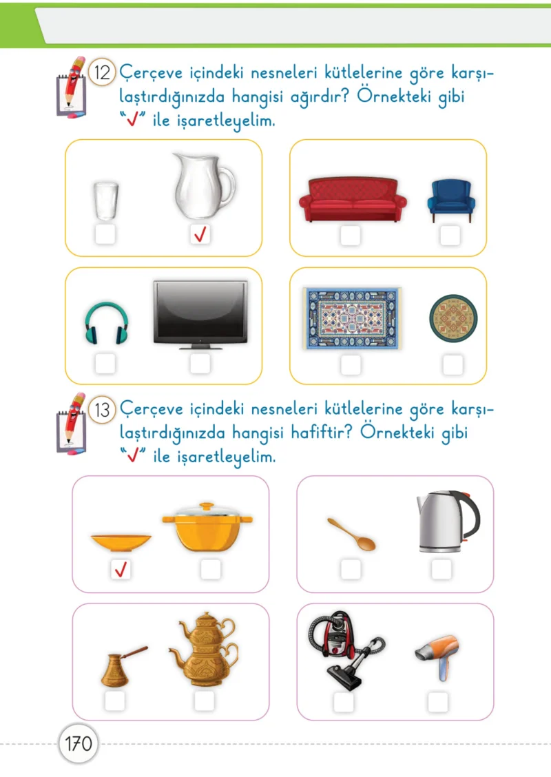 1. Sınıf Matematik Ders Kitabı Cevapları Meb Yayınları 1. Kitap Sayfa 170