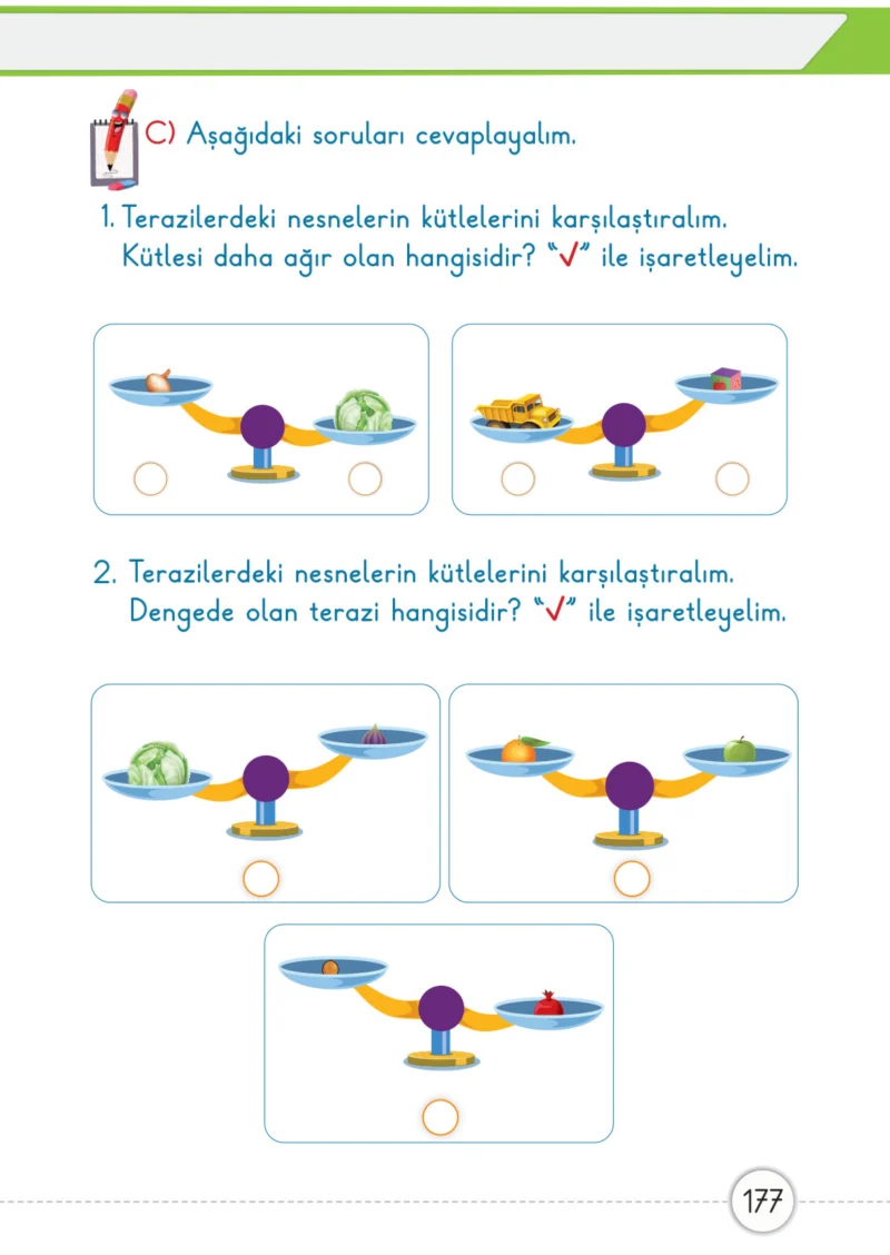 1. Sınıf Matematik Ders Kitabı Cevapları Meb Yayınları 1. Kitap Sayfa 177