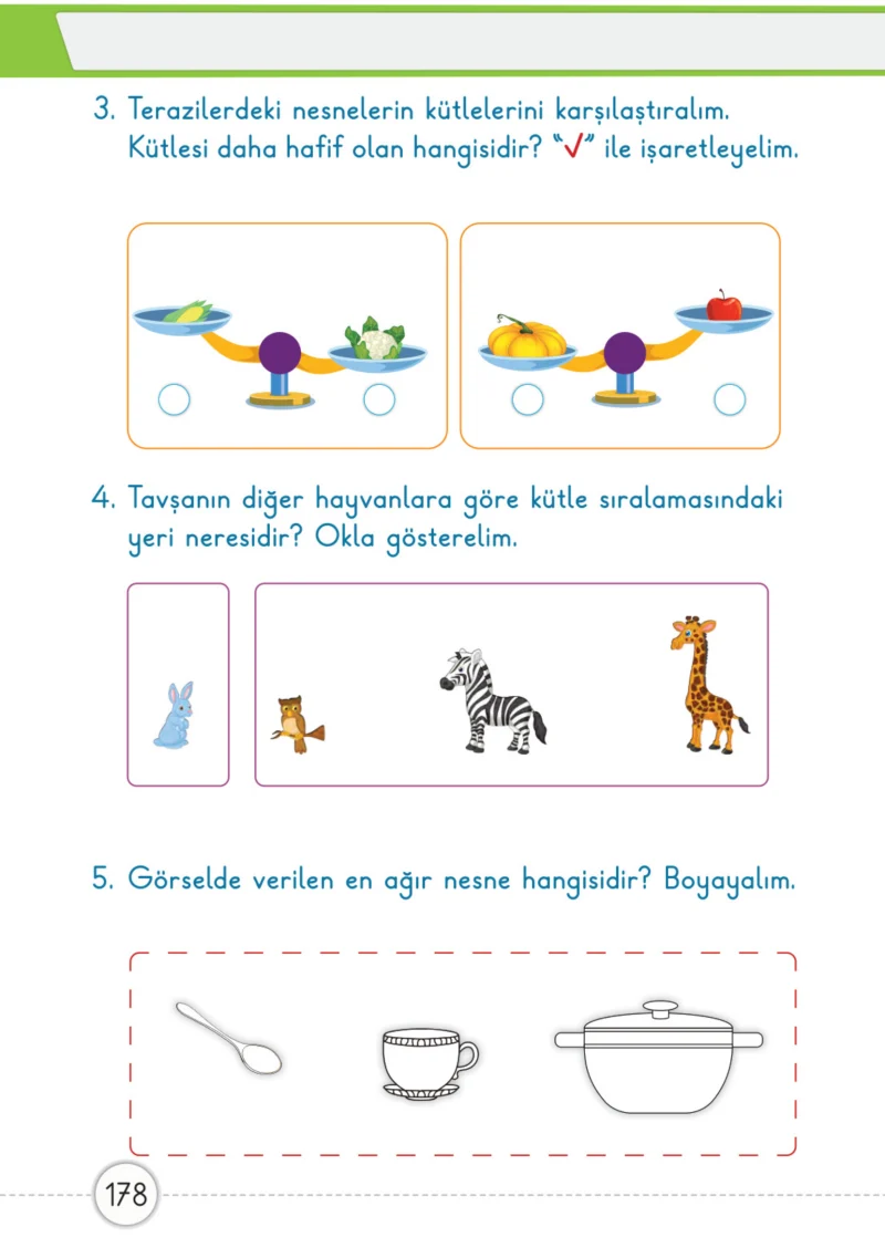 1. Sınıf Matematik Ders Kitabı Cevapları Meb Yayınları 1. Kitap Sayfa 178